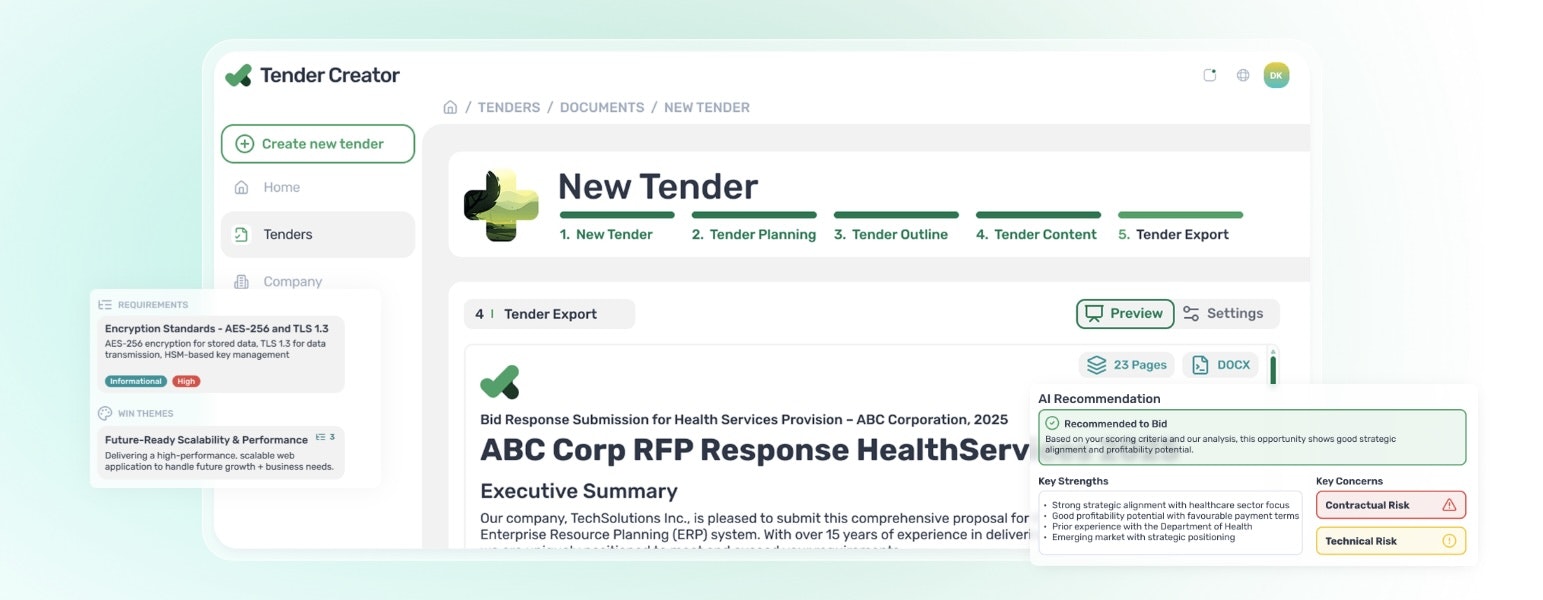 TenderCreator.ai - Plataforma de automatización de licitación con IA media 1