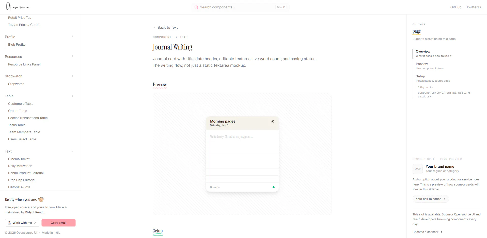 Opensource UI gallery image
