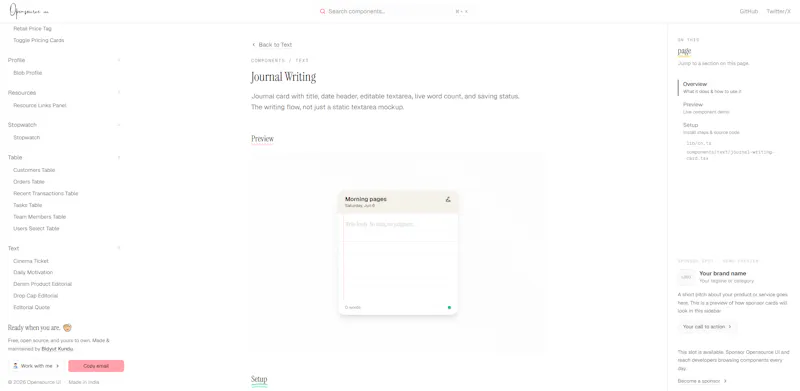 Opensource UI screenshot 4
