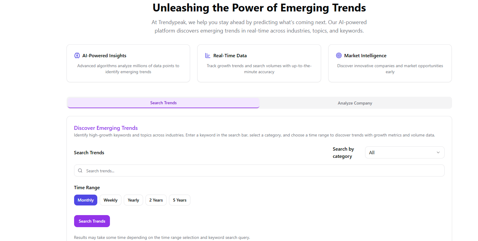TrendyPeak - Screenshot 2 showing product features and functionality