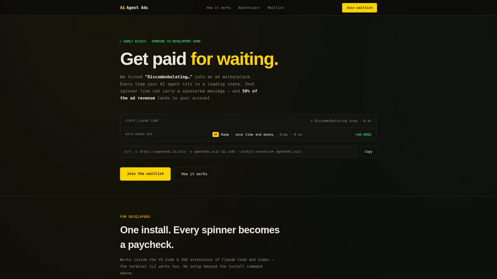 Agent Ads — Get paid for waiting screenshot 1
