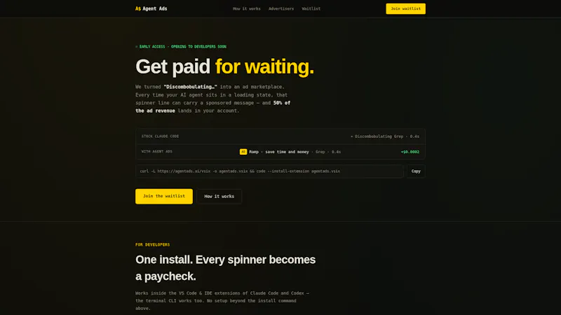 Agent Ads — Get paid for waiting screenshot 1
