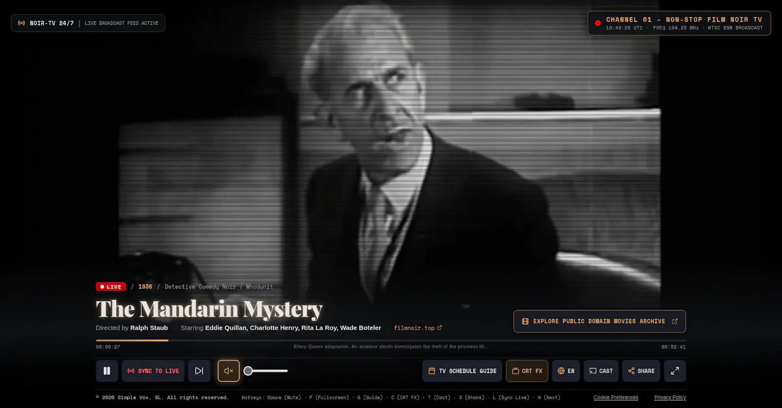 Film Noir TV screenshot 2