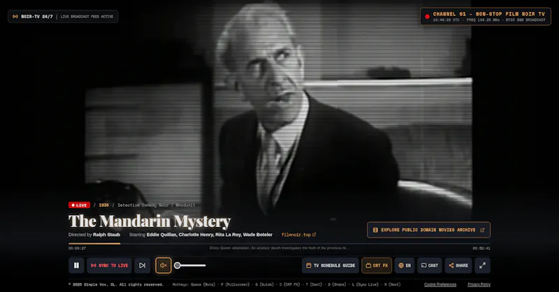 Film Noir TV screenshot 2