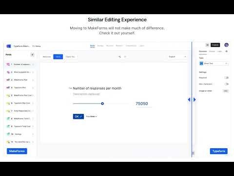 startuptile Typeform Alternative by MakeForms-Like Typeform on steroids with 50x more responses