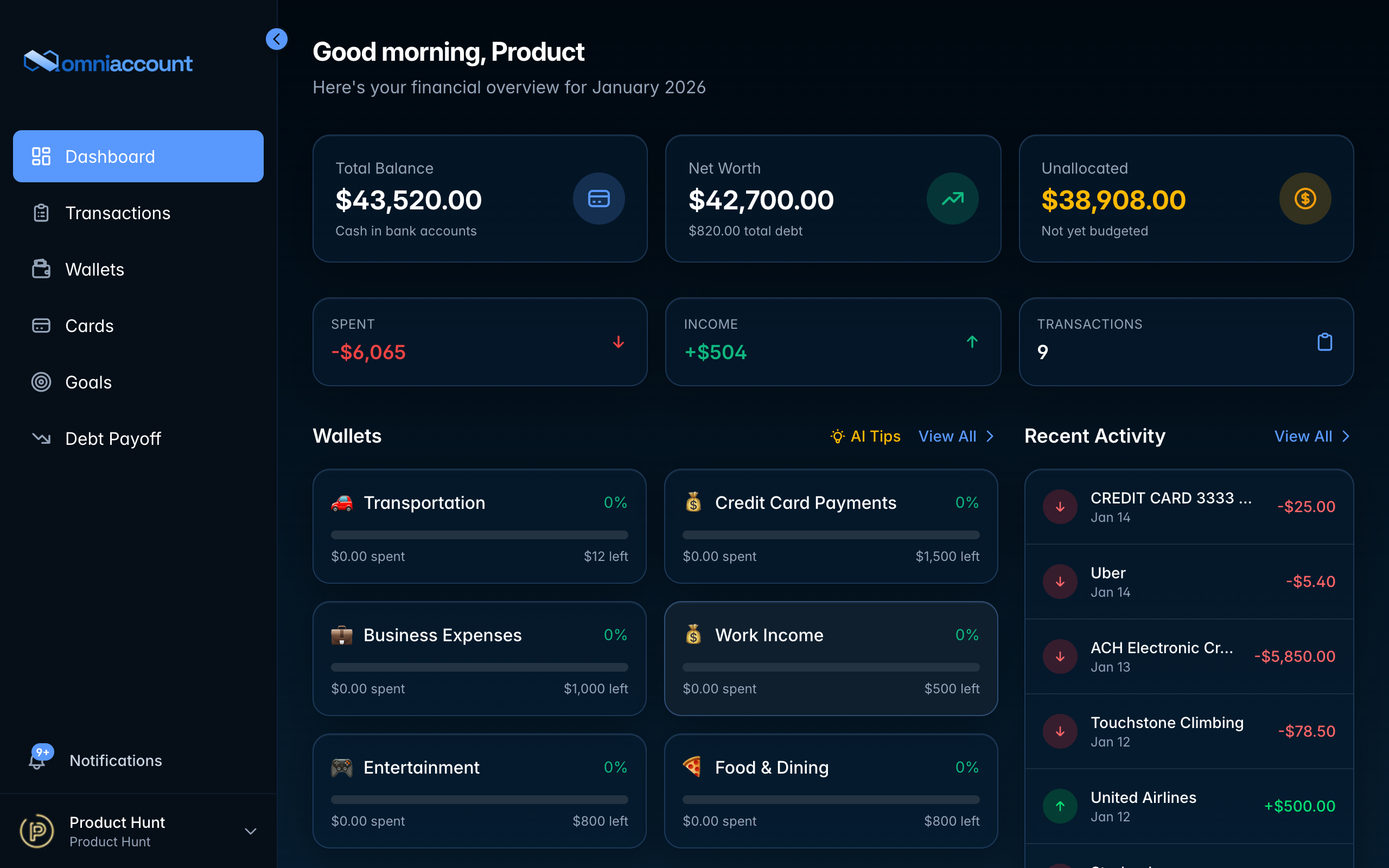 OmniAccount - Screenshot 2 showing product features and functionality