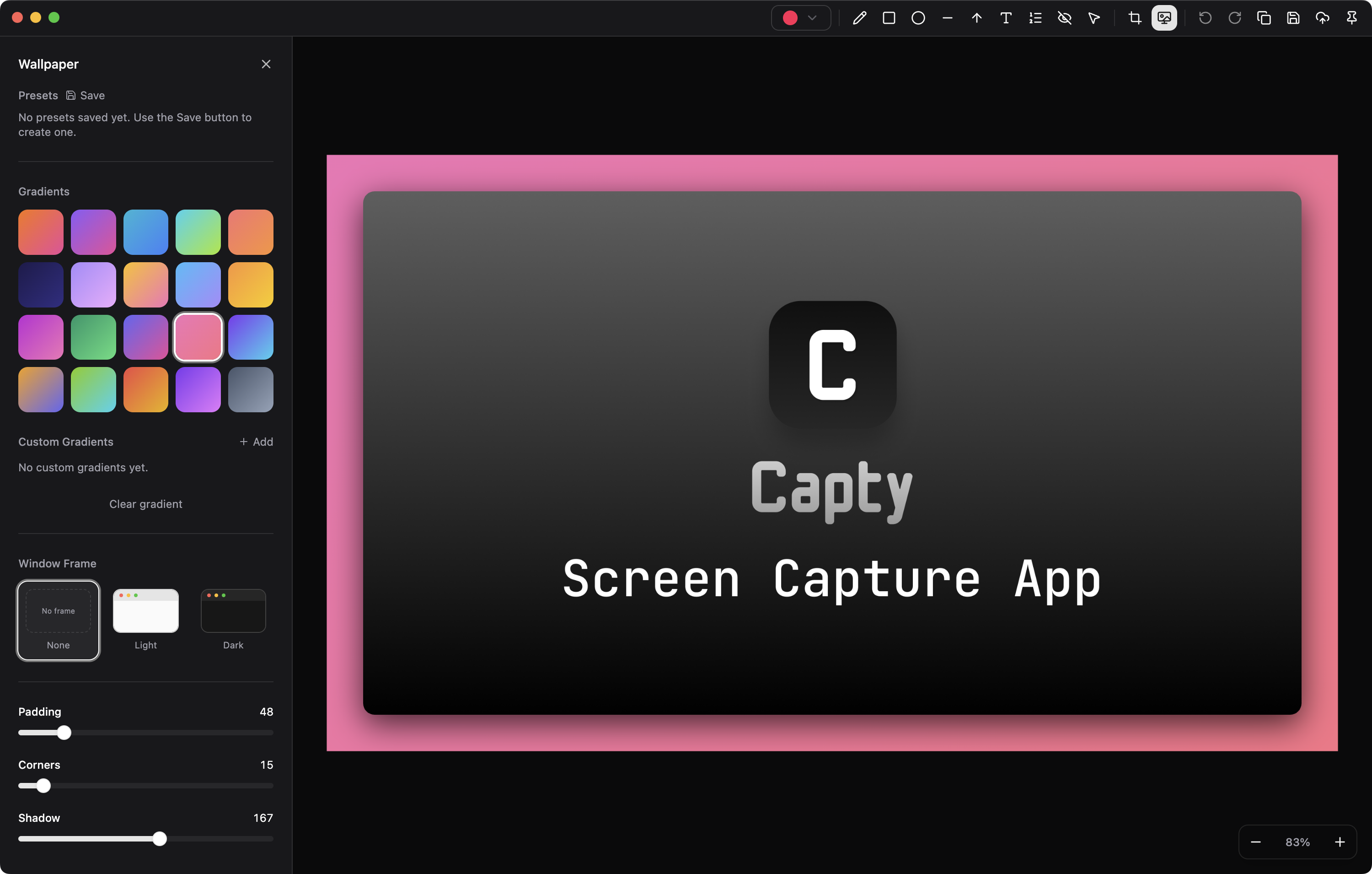 Capty - Main product screenshot demonstrating key features and user interface