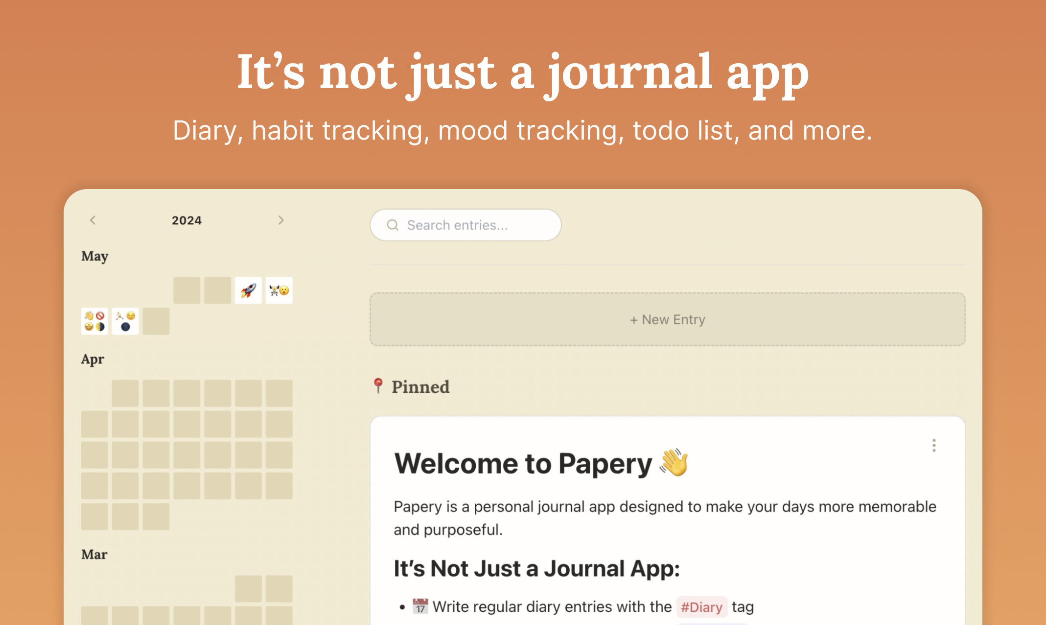 startuptile Papery-A journal habit tracker mood tracker todos all in one.