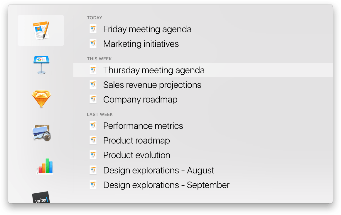 Recents App gallery image