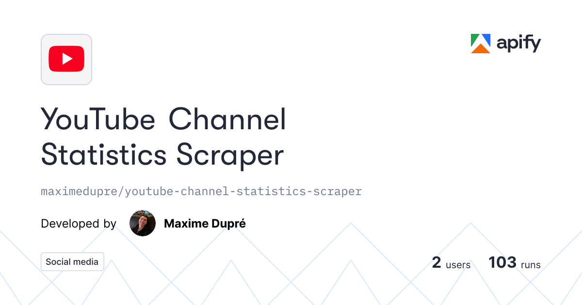 YouTube Channel Statistics Scraper gallery image