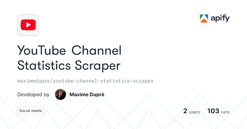 YouTube Channel Statistics Scraper screenshot 1