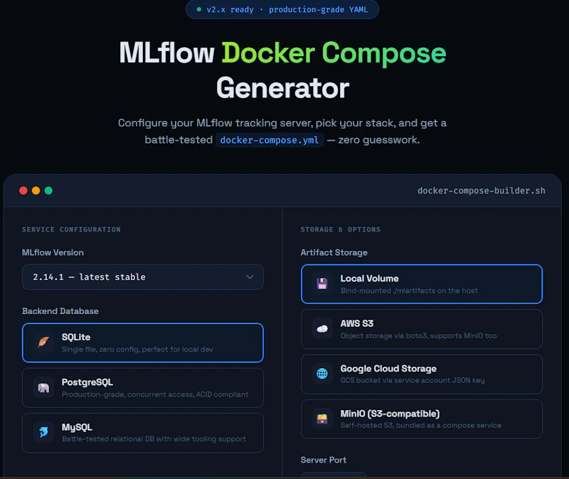 MLflow Docker Compose Generator screenshot 1