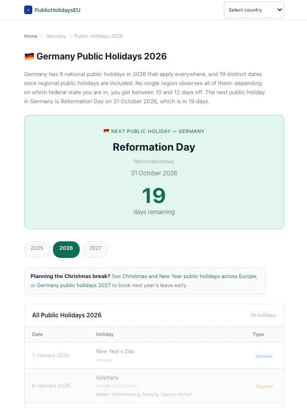 PublicHolidaysEU gallery image