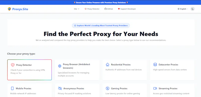 Proxys.site screenshot 2