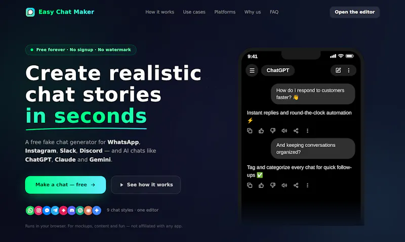 Easy Chat Maker screenshot 2