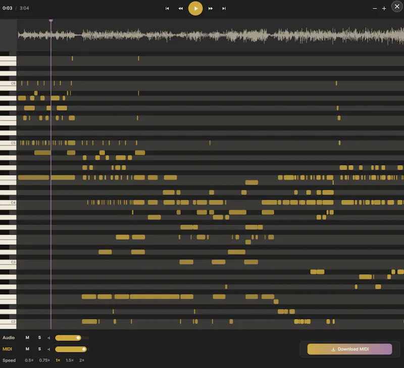 Guitar Audio to MIDI Converter screenshot 3