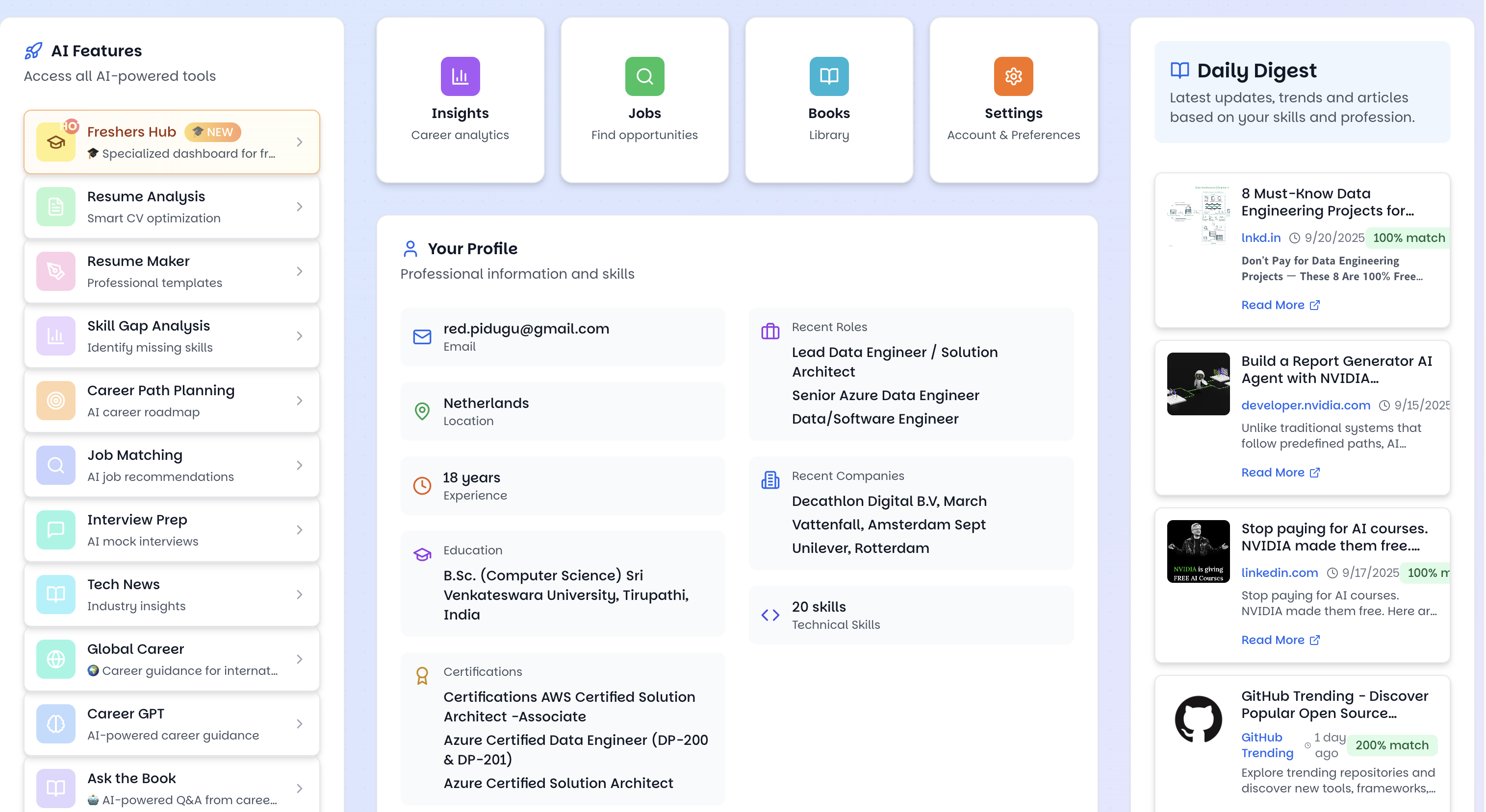 Career Compass AI - Screenshot 3 showing product features and functionality