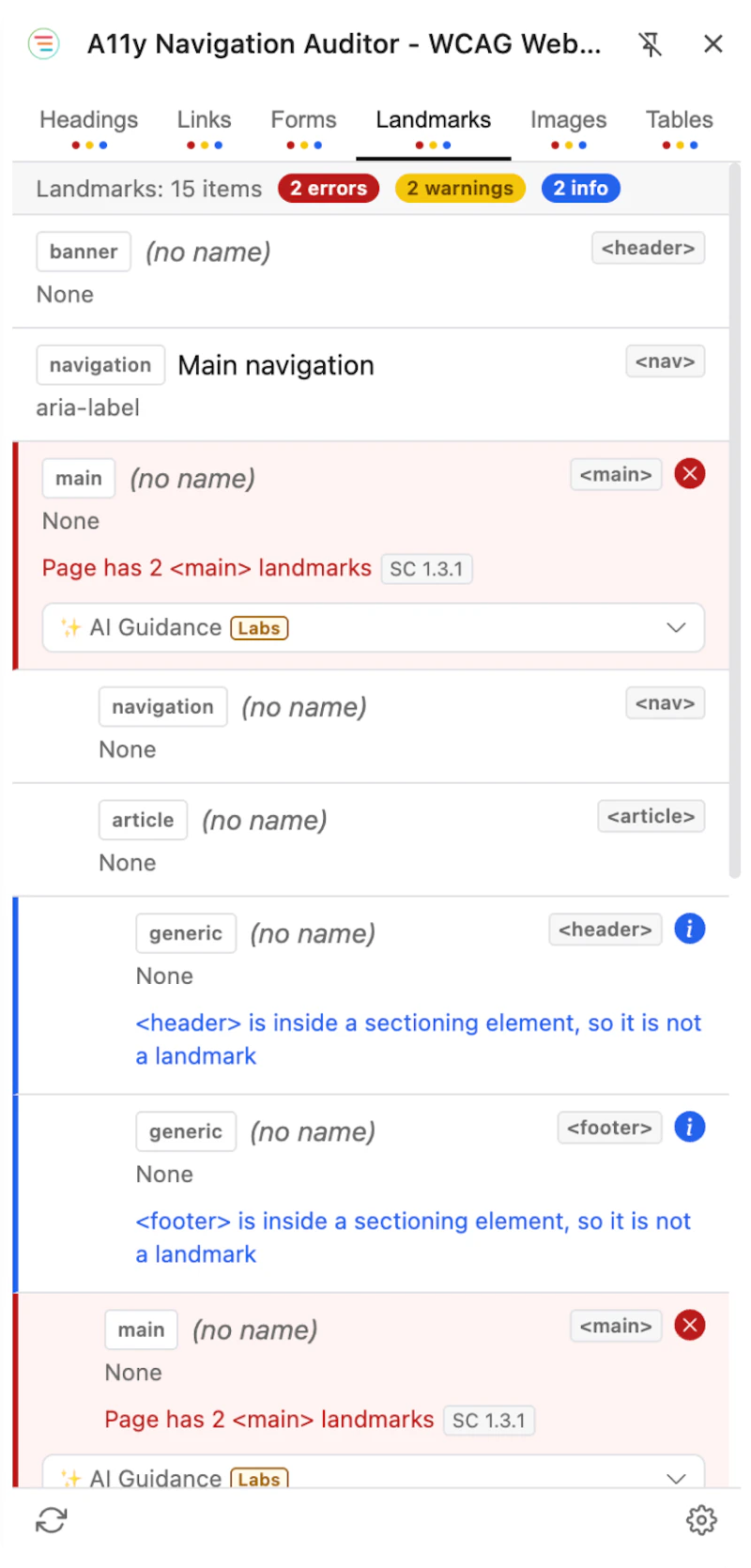 A11y Navigation Auditor screenshot 6