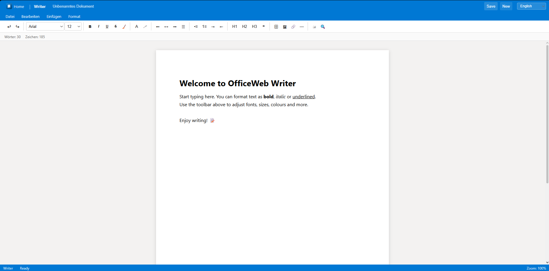 OfficeWeb - Main product screenshot demonstrating key features and user interface