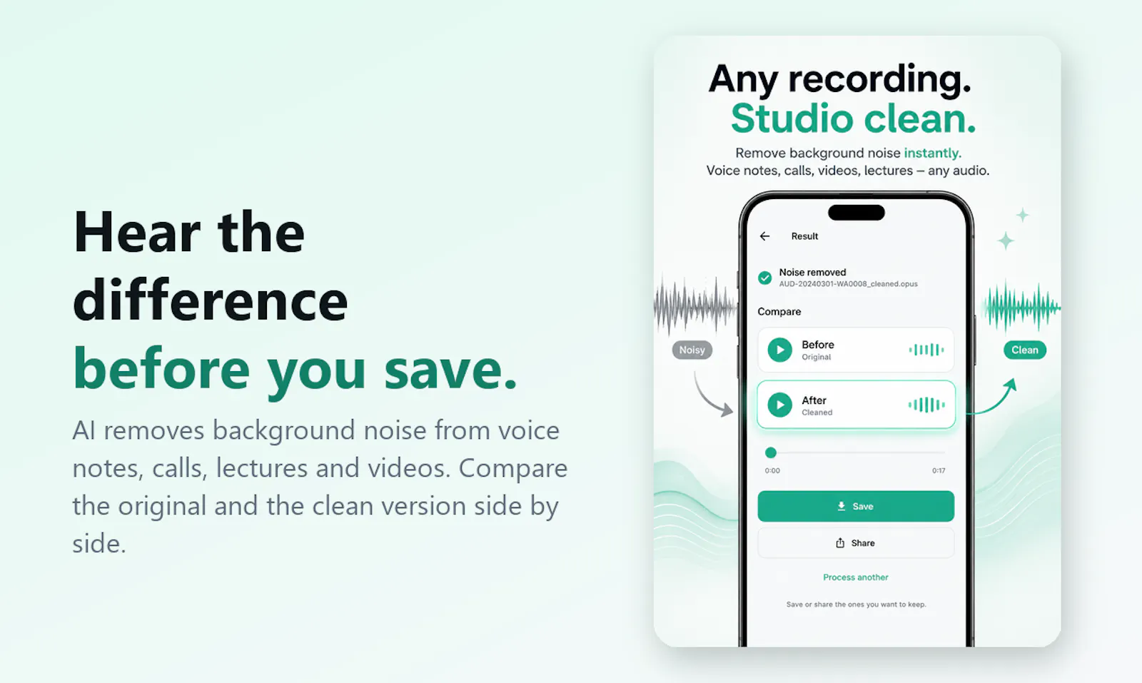 AI Audio Video Noise Remover screenshot 1