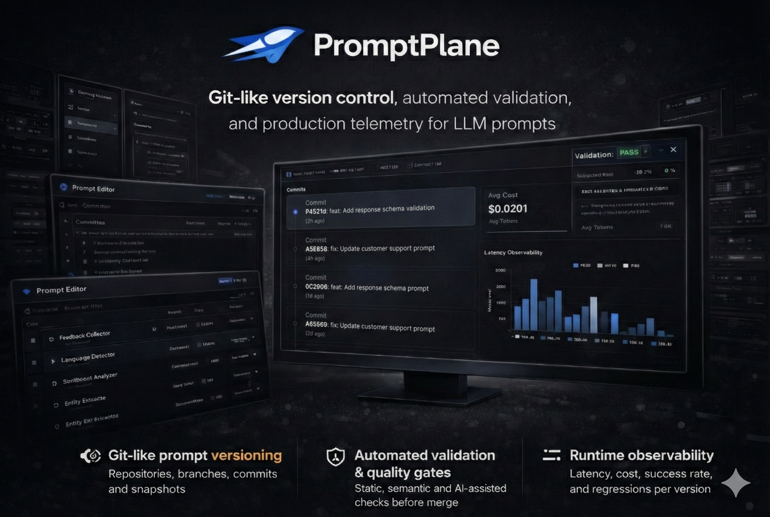 PromptPlane - PromptOps Platform - Main product screenshot demonstrating key features and user interface