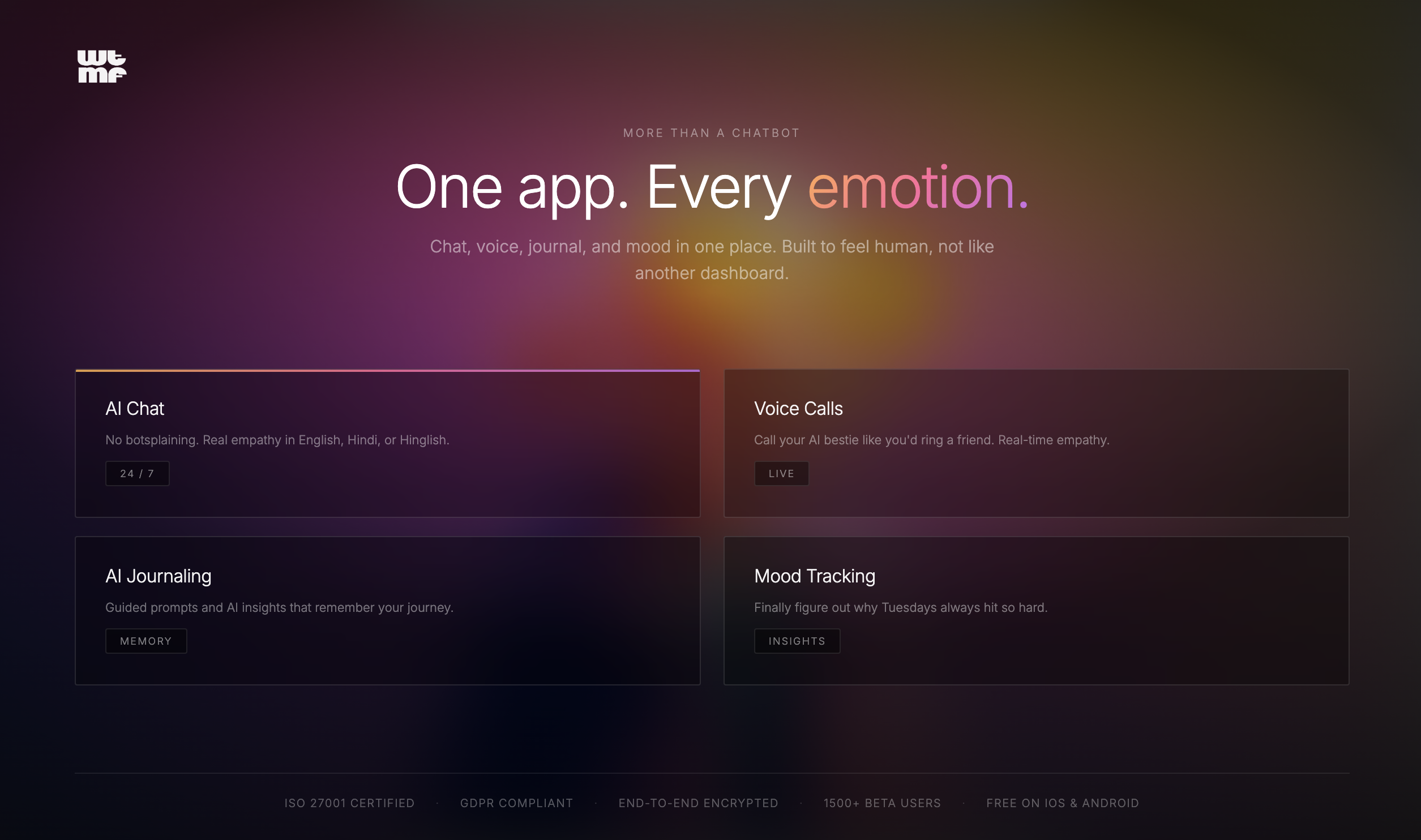 WTMF AI (What's The Matter, Friend?) gallery image