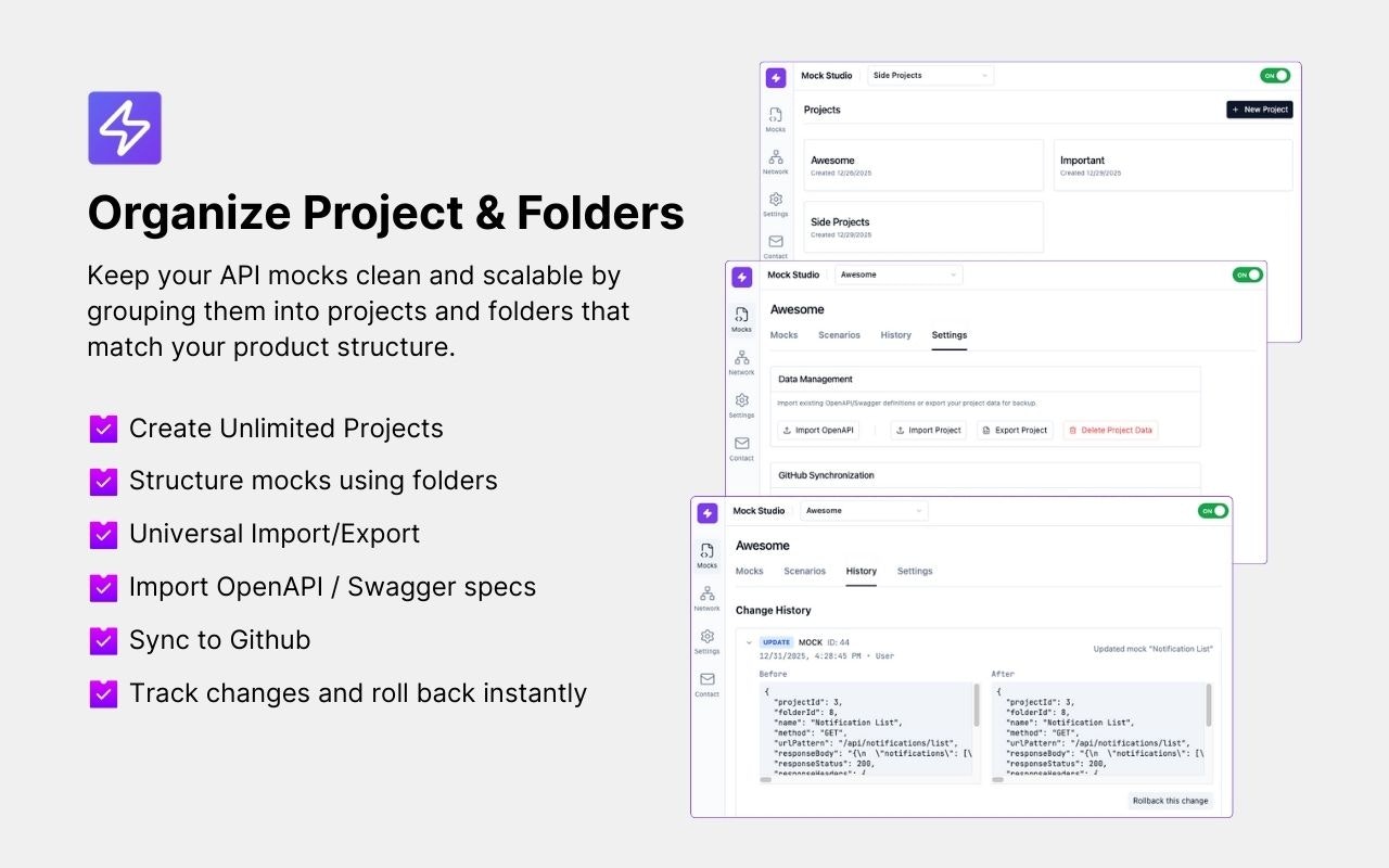 Mock Studio: AI Powered API mocking tool - Screenshot 2 showing product features and functionality