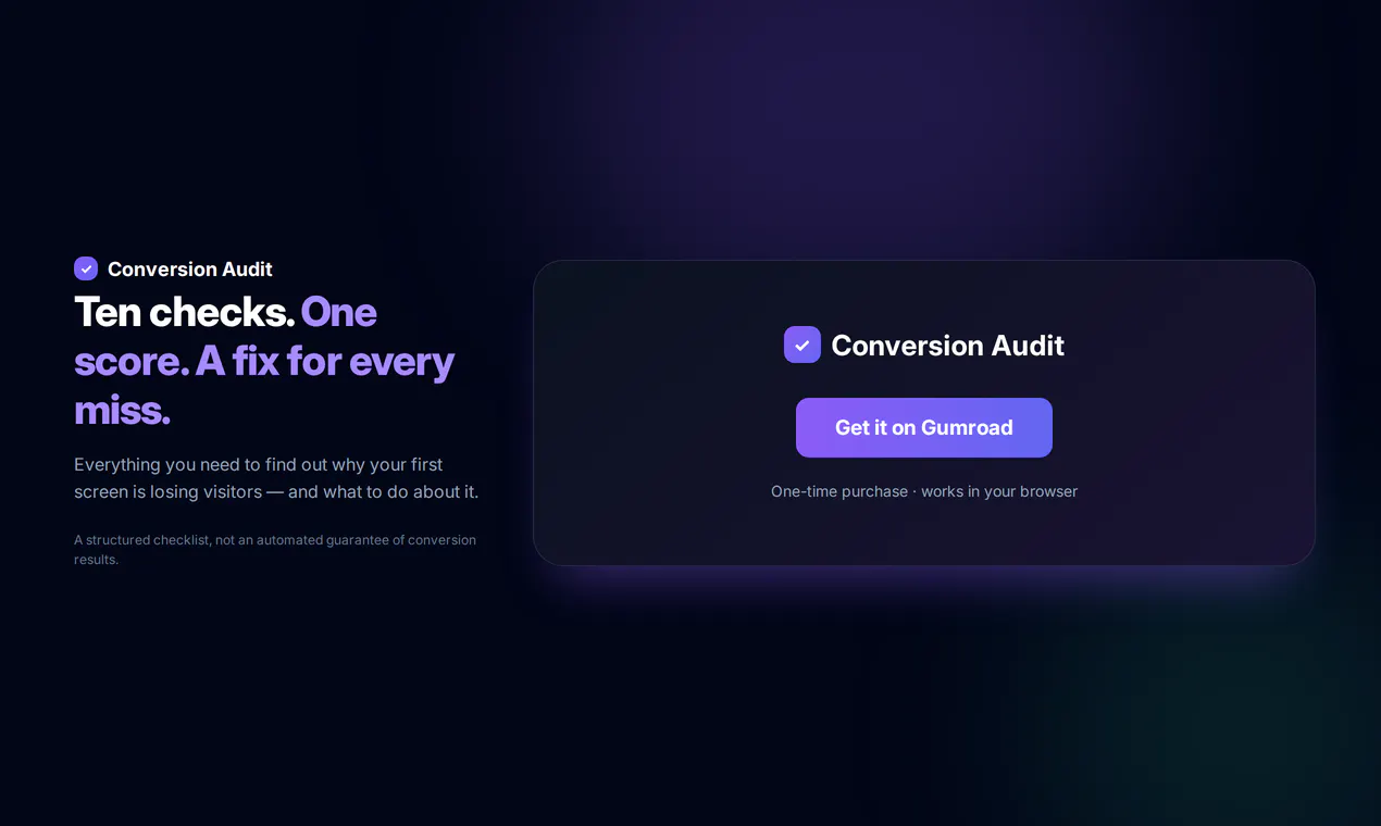 Conversion Audit Toolkit gallery image