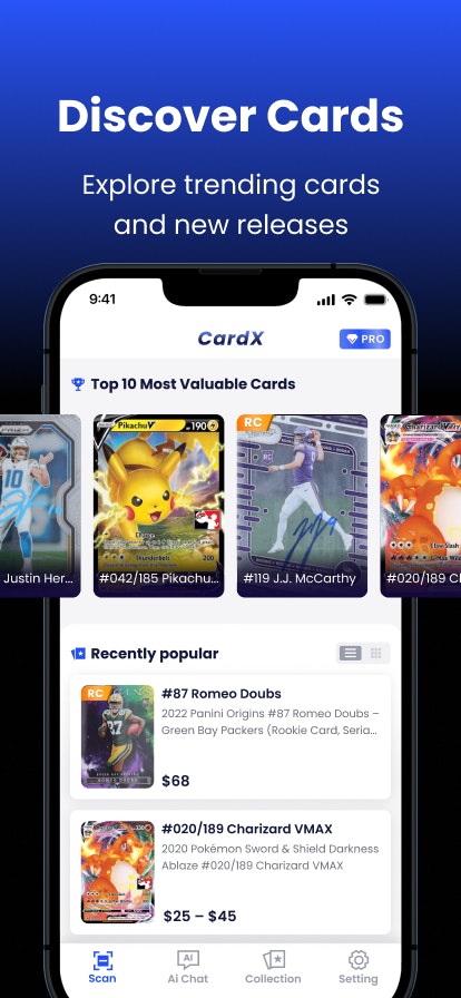 CardX AI: Sports Card Scanner - Screenshot 2 showing product features and functionality