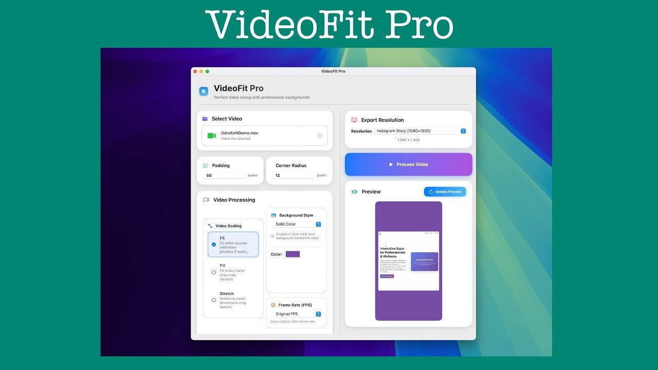 VideoFit Pro: A Quick video reframe tool gallery image