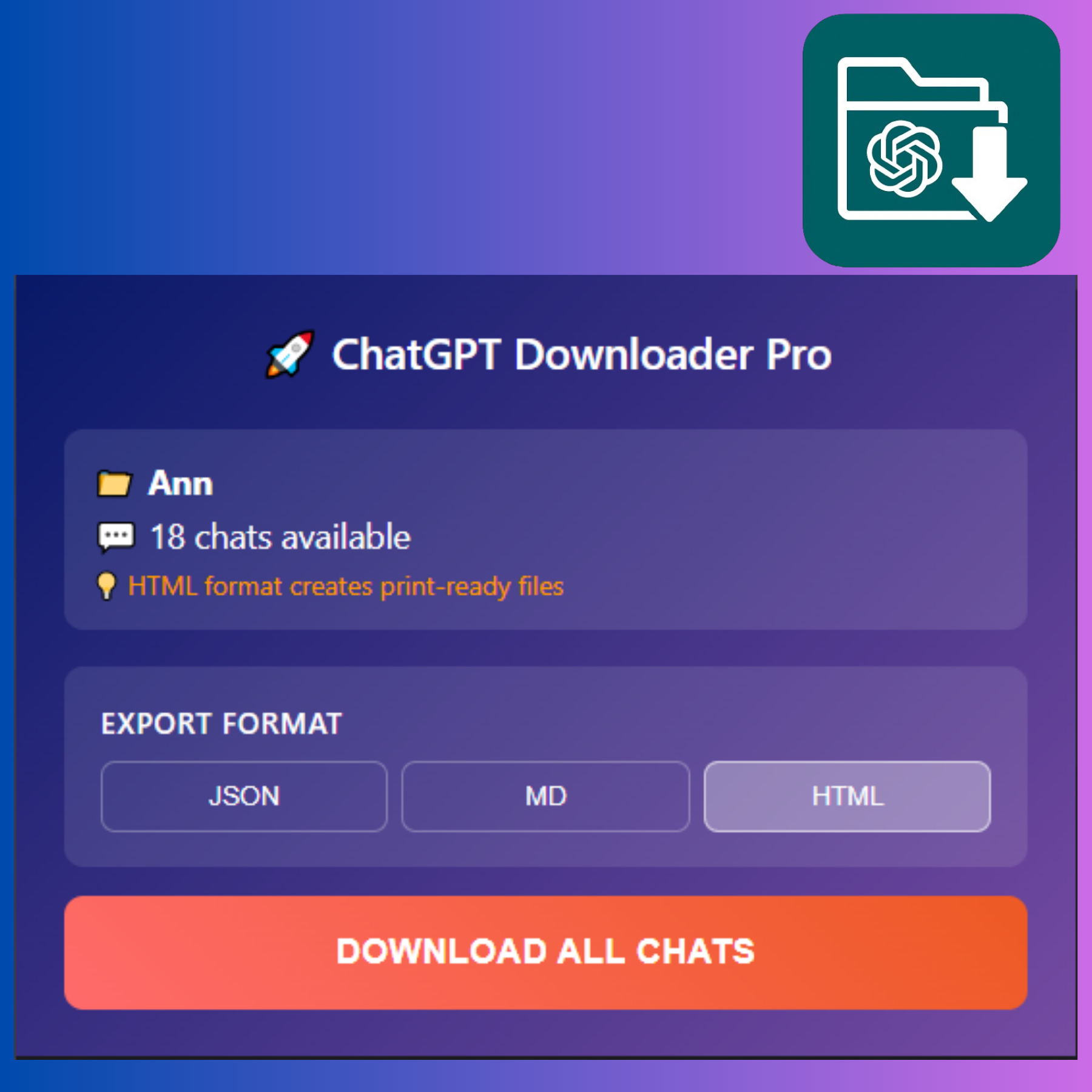 ChatGPT Folder Downloader Pro gallery image