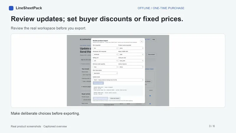LineSheetPack screenshot 1 (video preview)