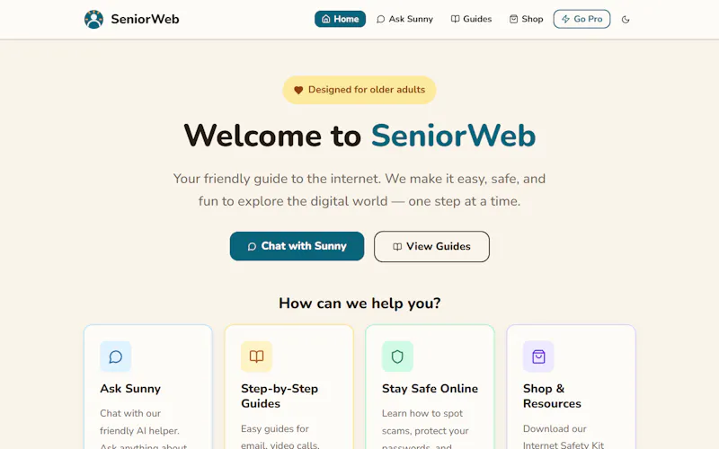 SeniorWeb  Internet: perfect for Seniors screenshot 2