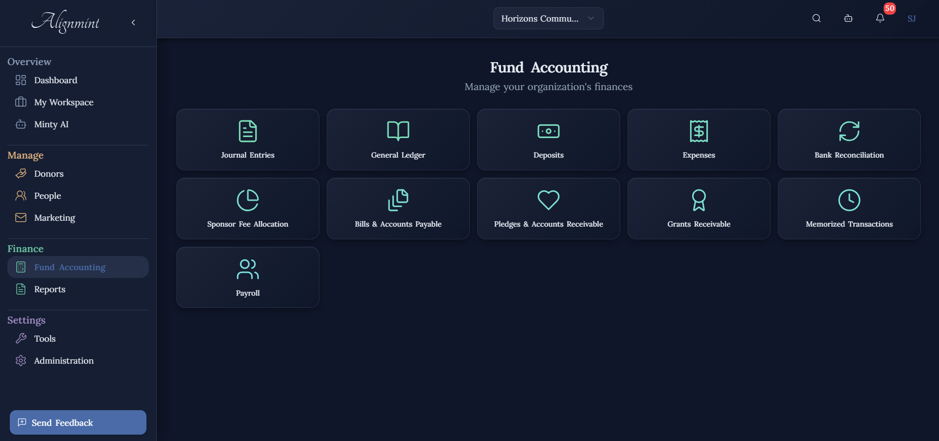 Alignmint, all-in-one nonprofit software - Screenshot 3 showing product features and functionality