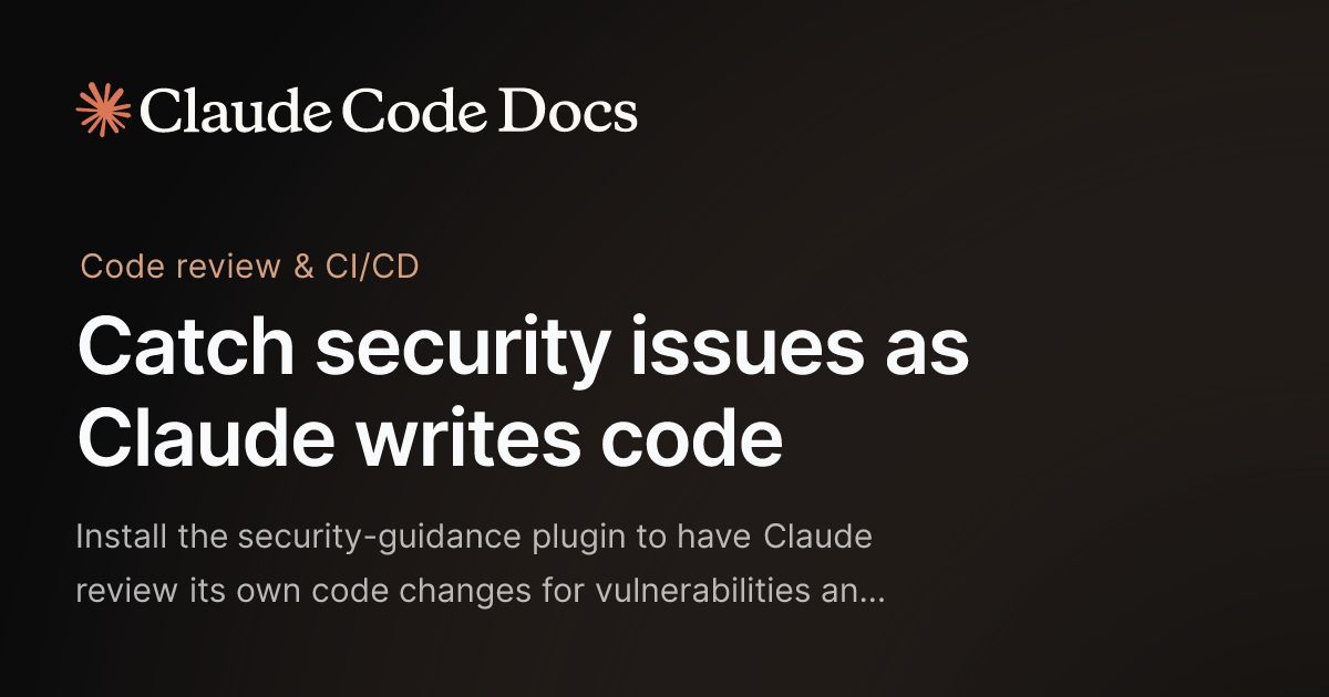 Claude Code Security Guidance gallery image