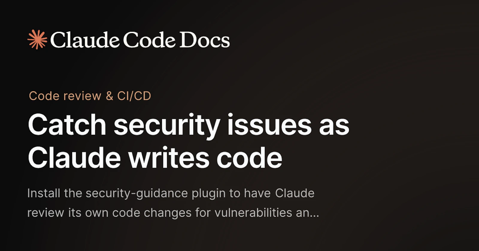 Claude Code Security Guidance screenshot 1