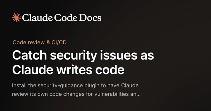 Claude Code Security Guidance screenshot 1