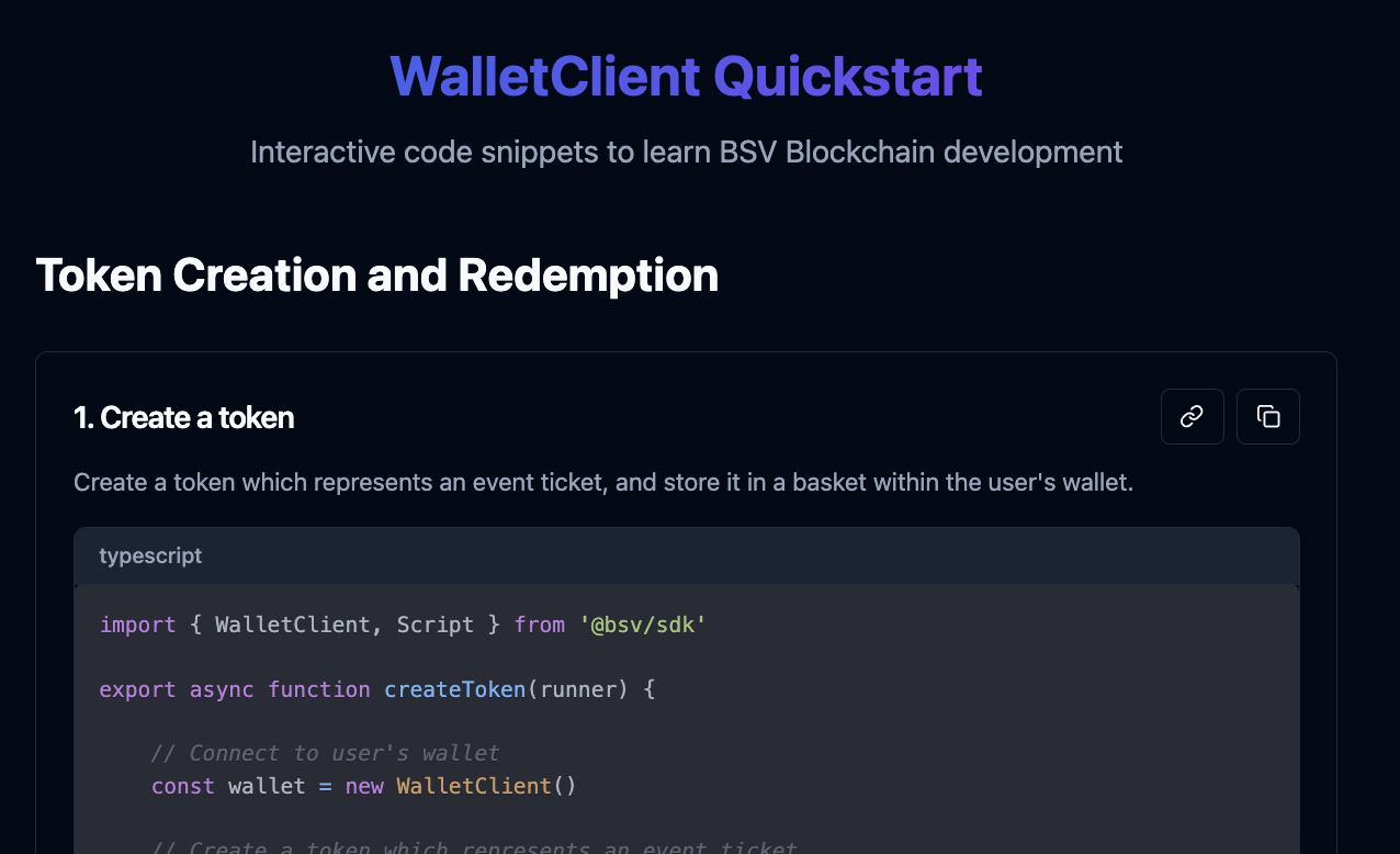 BSV WalletClient Quickstart