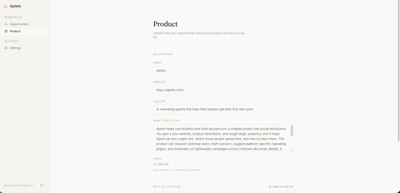 Aptets: outreach for vibe-coded projects screenshot 7