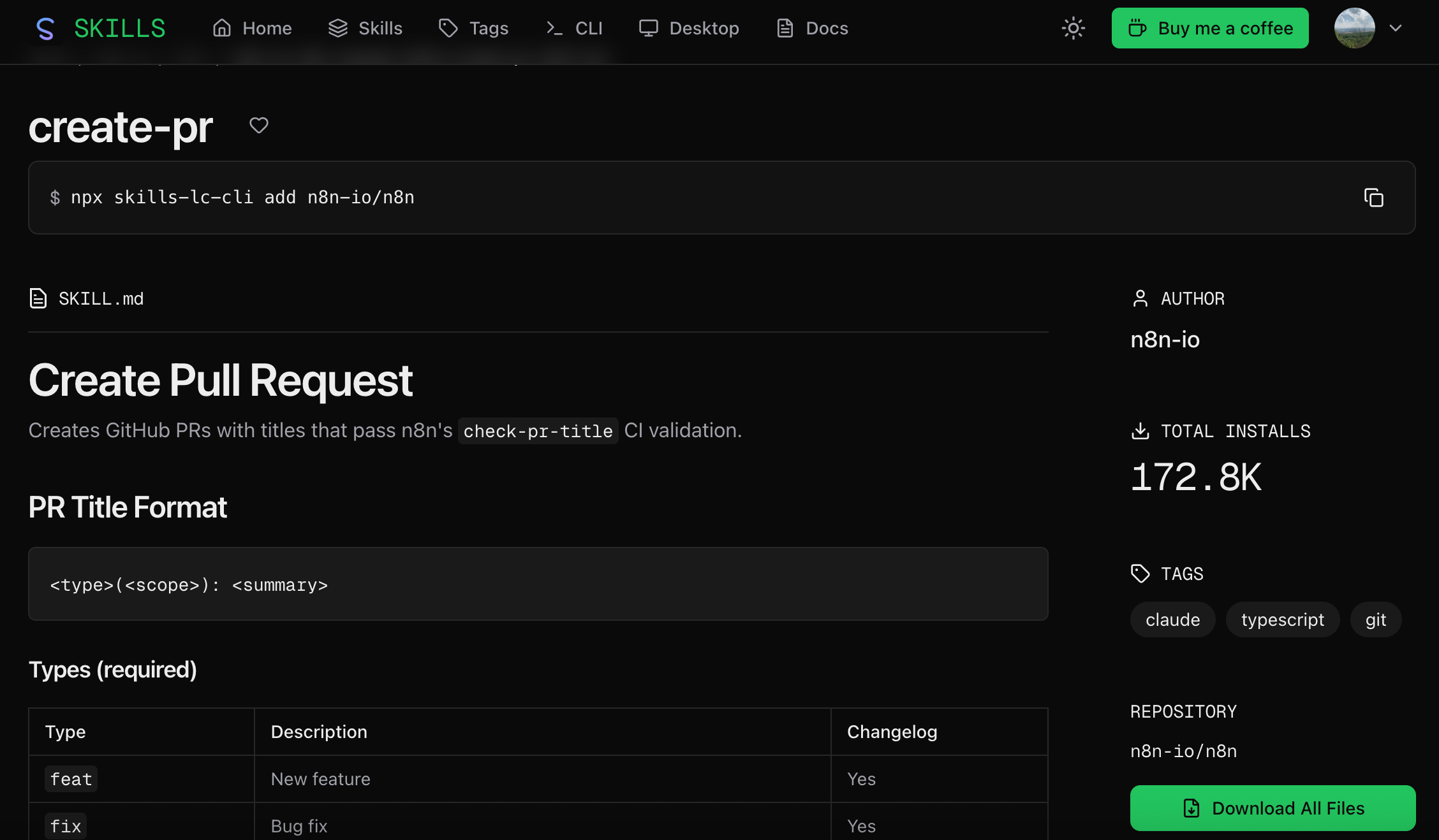 Skills.lc - Screenshot 3 showing product features and functionality