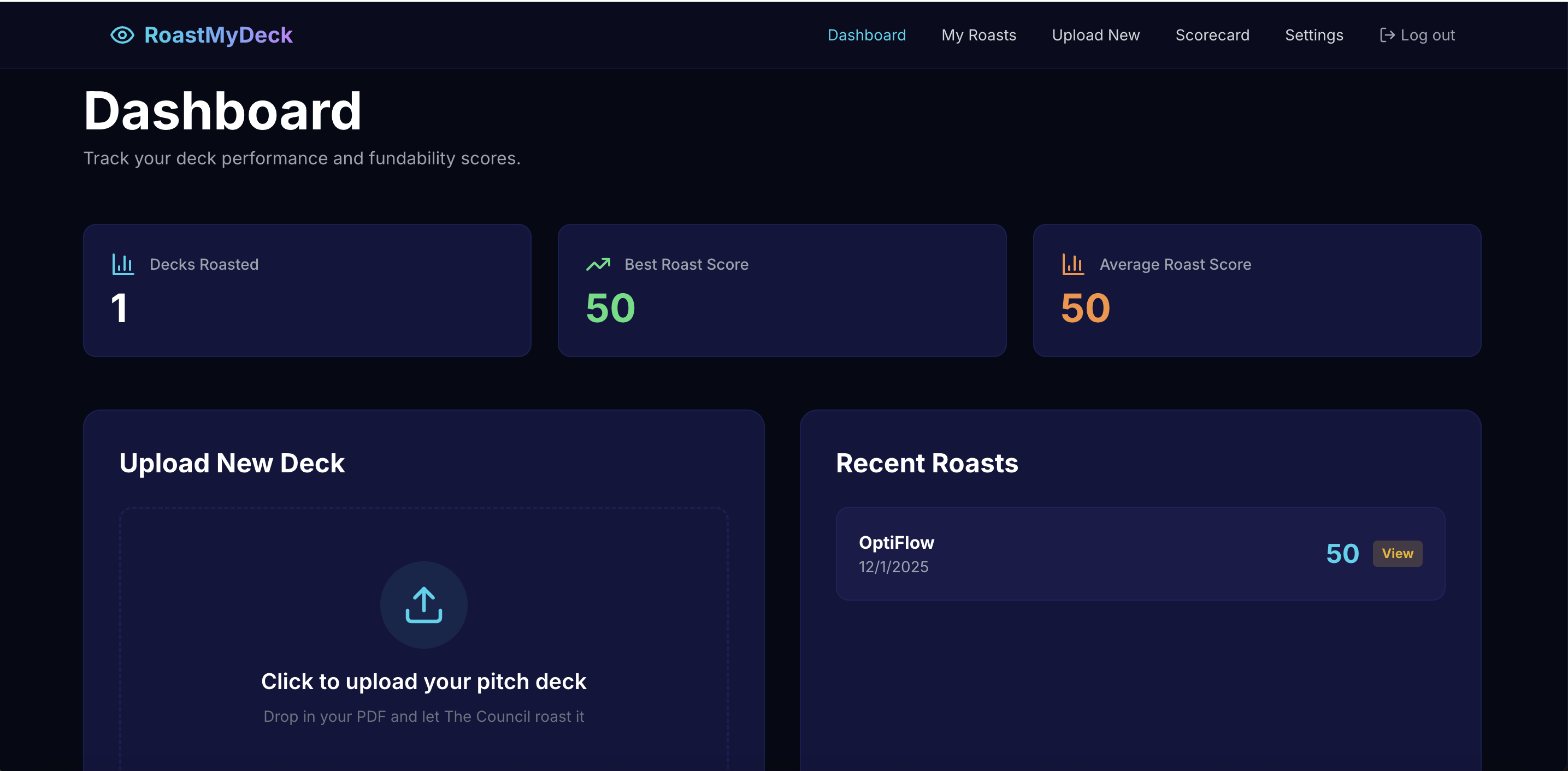 RoastMyDeck - Screenshot 2 showing product features and functionality