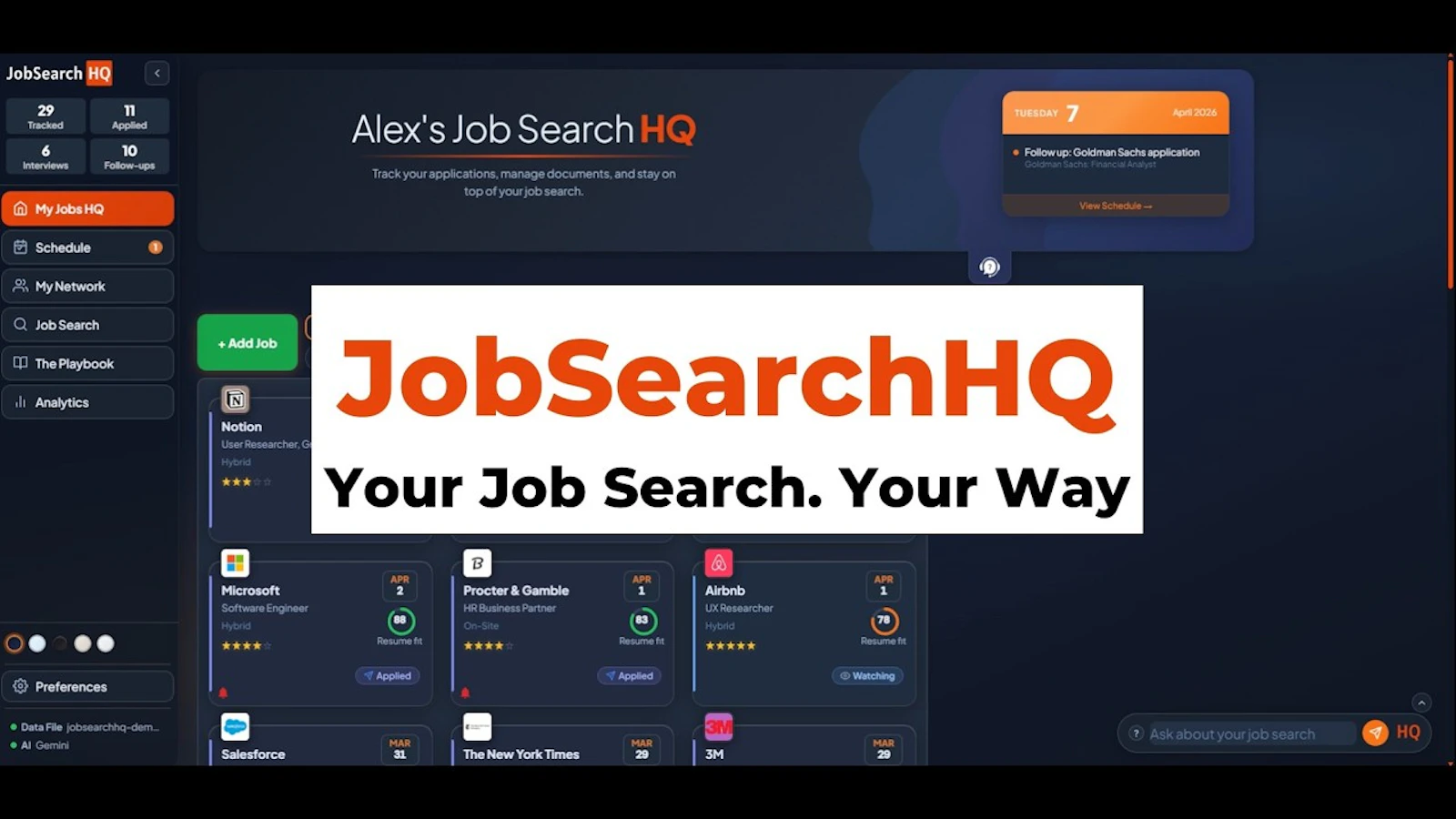 JobSearchHQ.app screenshot 1 (video preview)