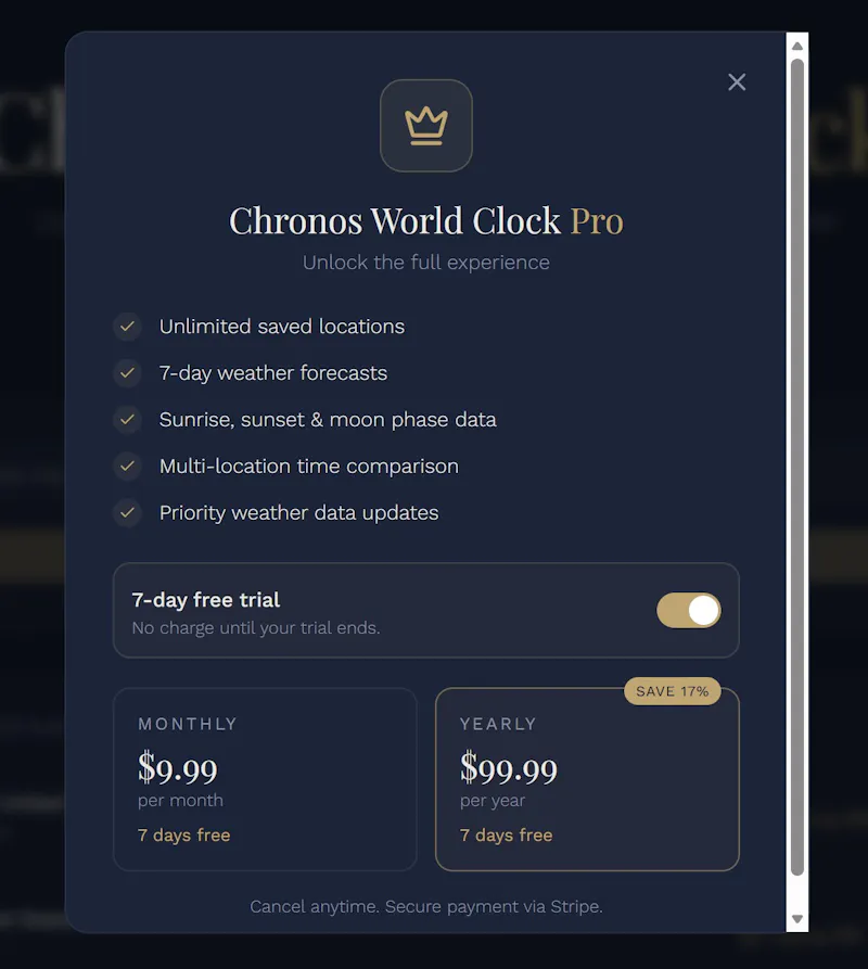 Chronos World Clock screenshot 3