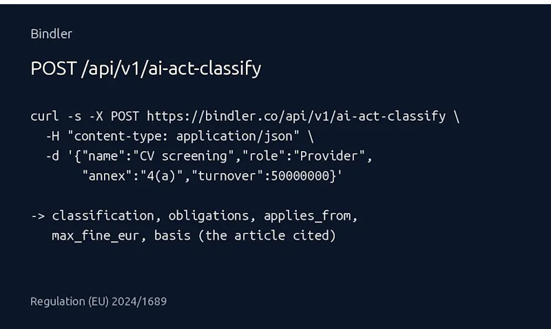 Bindler API screenshot 4