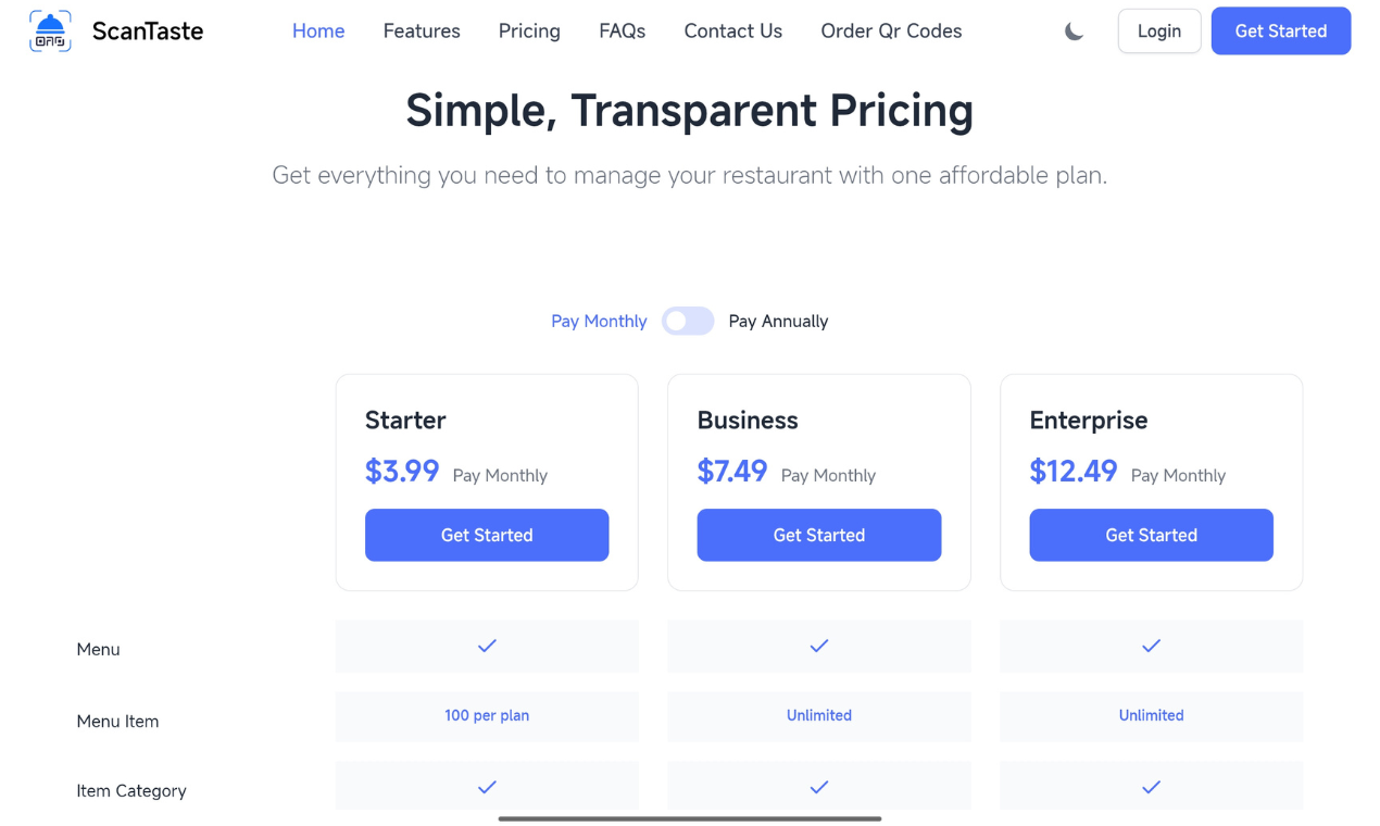 ScanTaste - Restaurant & Cafe Automation - Screenshot 4 showing product features and functionality