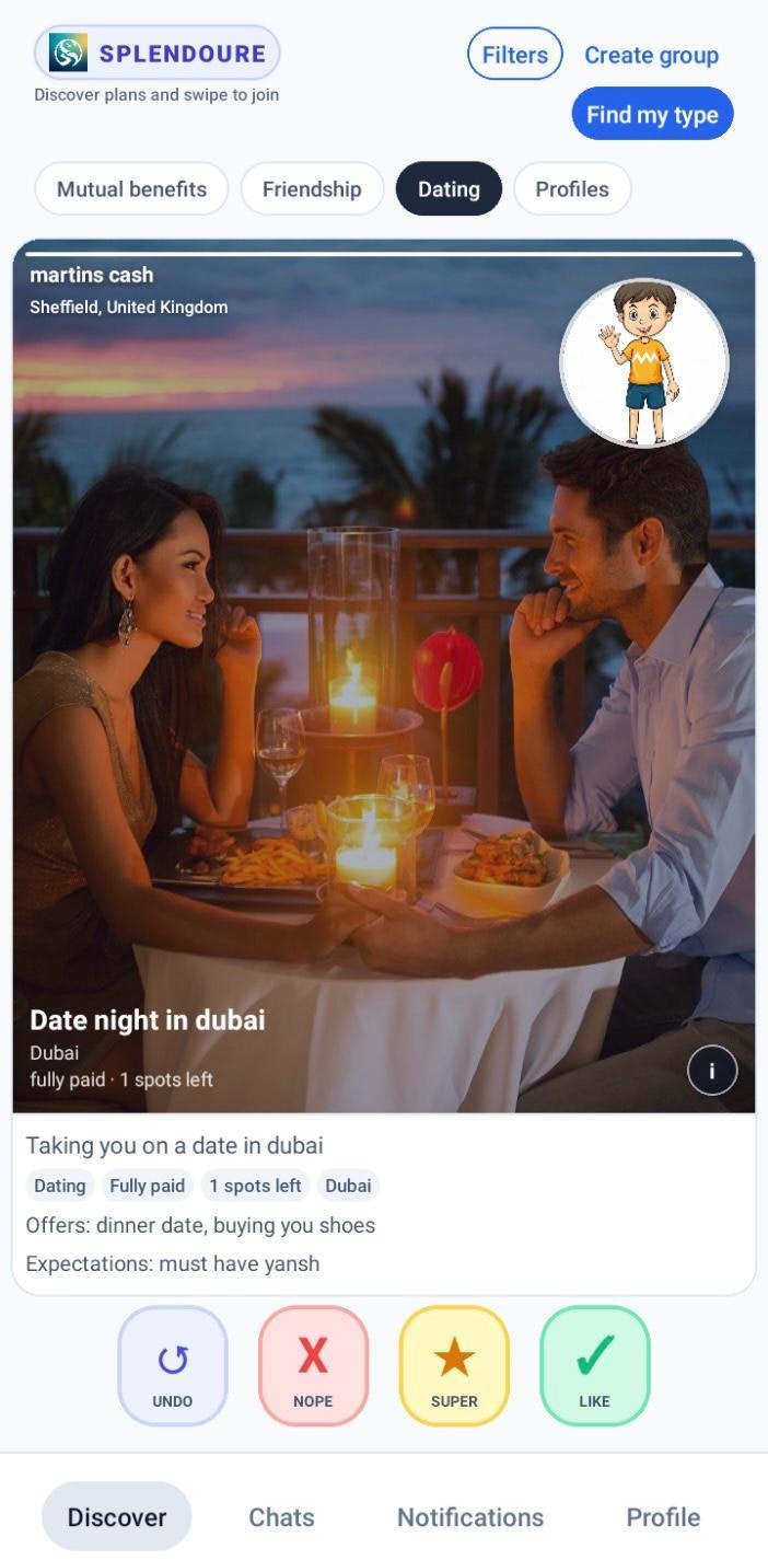 Splendoure Social app - Main product screenshot demonstrating key features and user interface