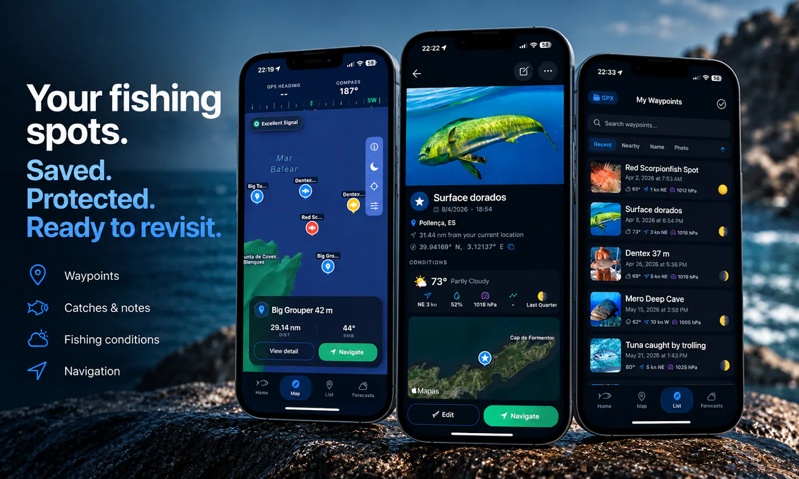 Capta: Fishing GPS, Spots & Waypoints screenshot 2