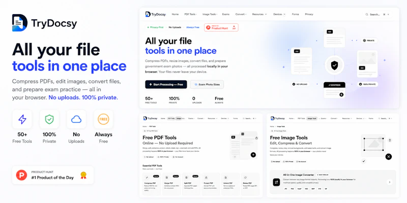 TryDocsy-Modern File Tools, Zero Uploads screenshot 1
