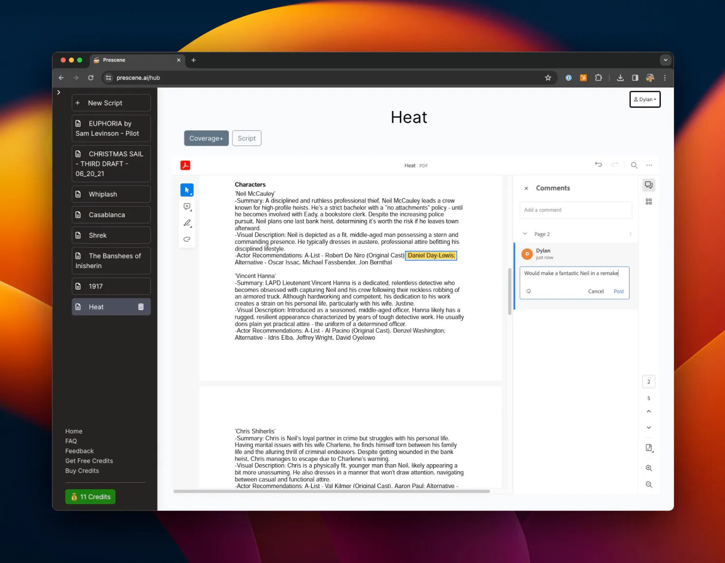 Prescene: AI script coverage and analysis | Product Hunt