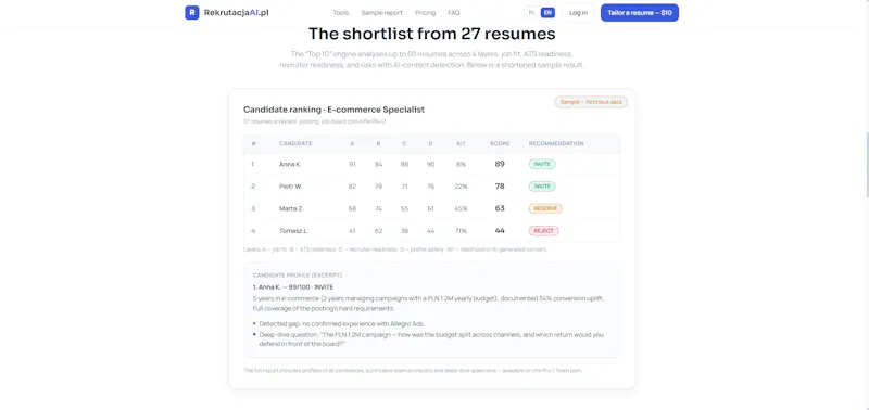 Rekrutacja AI screenshot 2